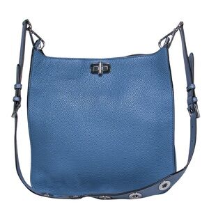 MICHAEL KORS PEBBLED  Dusty Blue Pebbled Leather Crossbody
